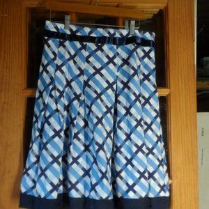 NWT Tommy Hilfiger Pleated Front Skirt Blue Size 8